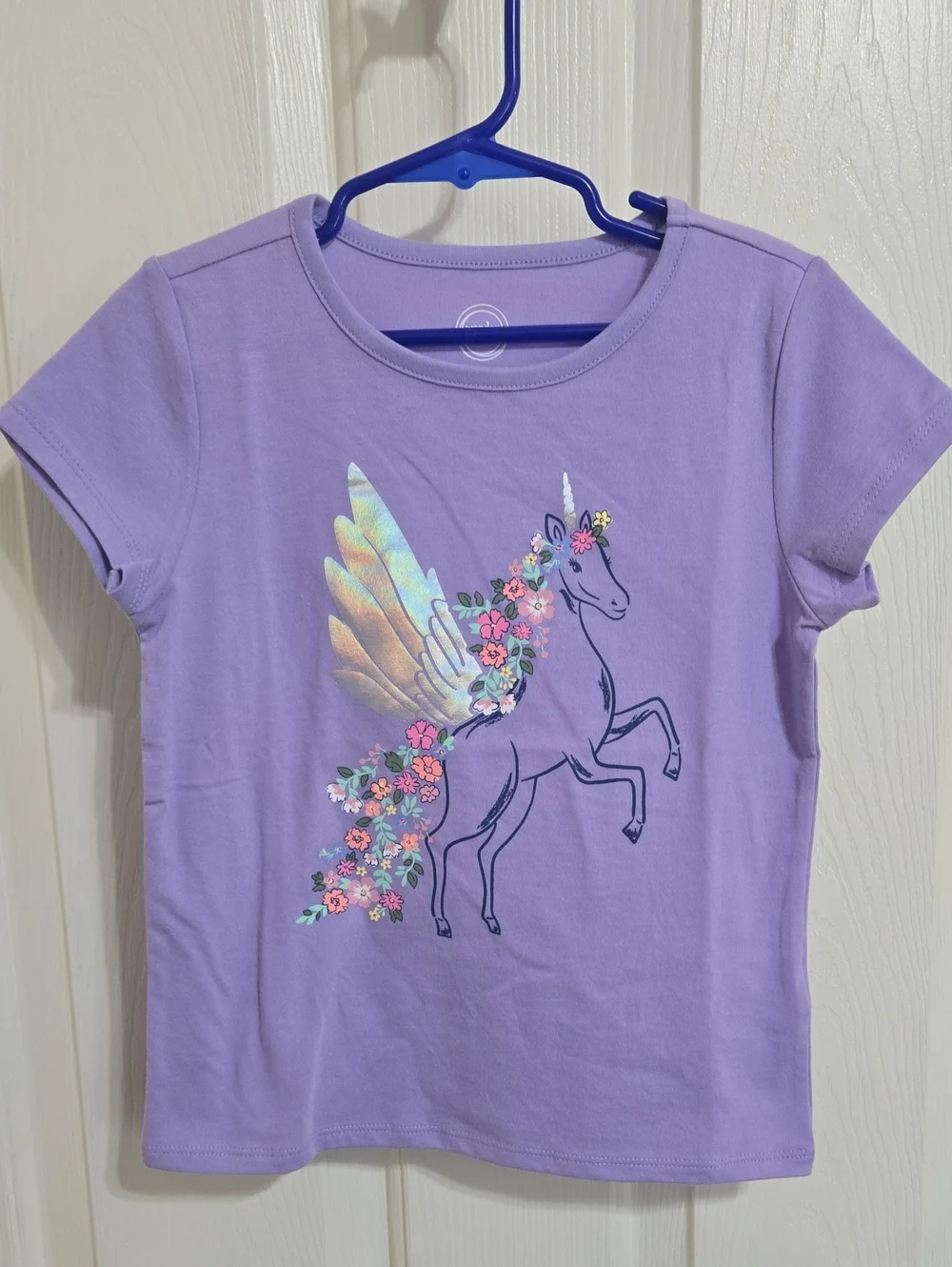 wonder nation Lavender Unicorn Tee with Iridescent Wings